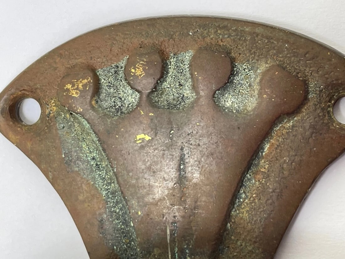 Antique Tudor Queen Of England Elizabeth 1st Ruff Collar Brass Door Knocker - 13