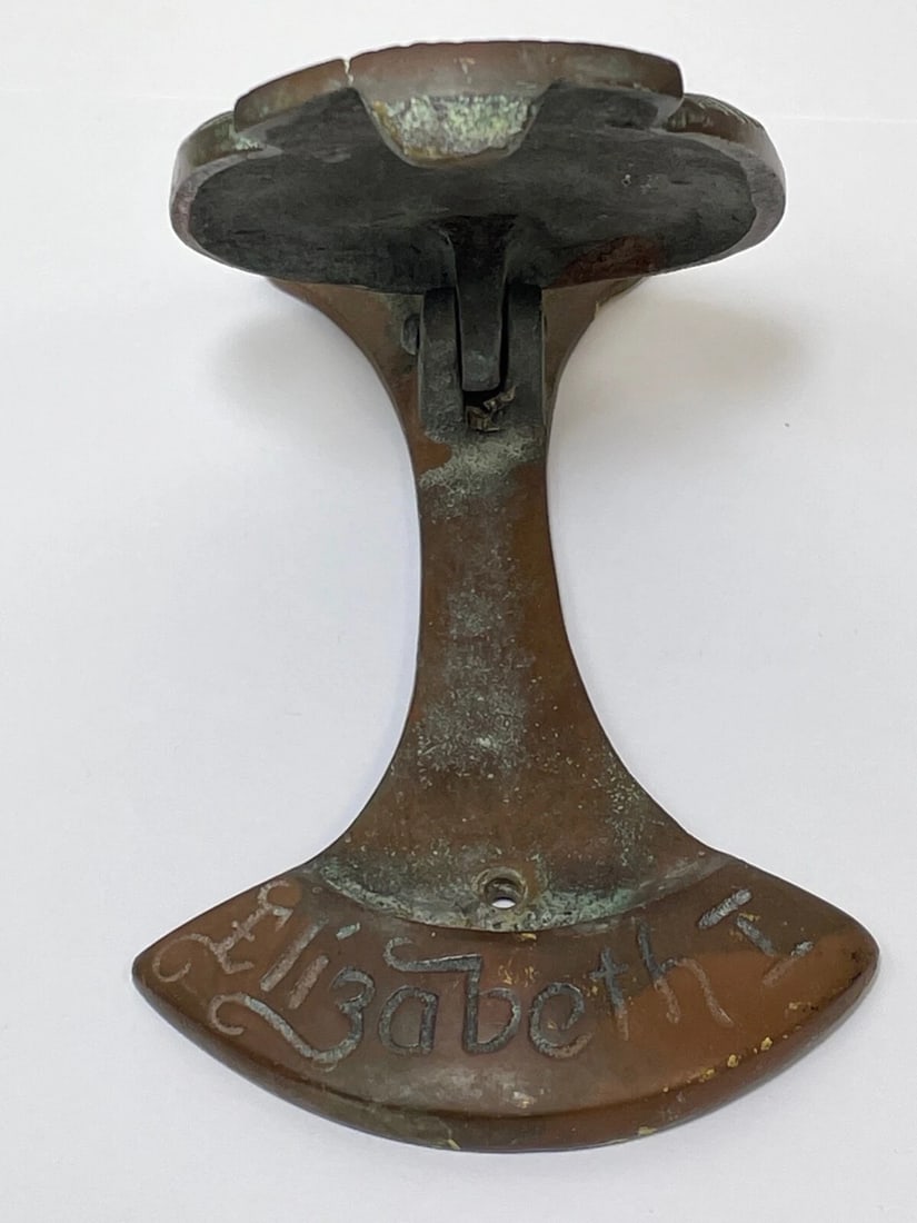 Antique Tudor Queen Of England Elizabeth 1st Ruff Collar Brass Door Knocker - 18