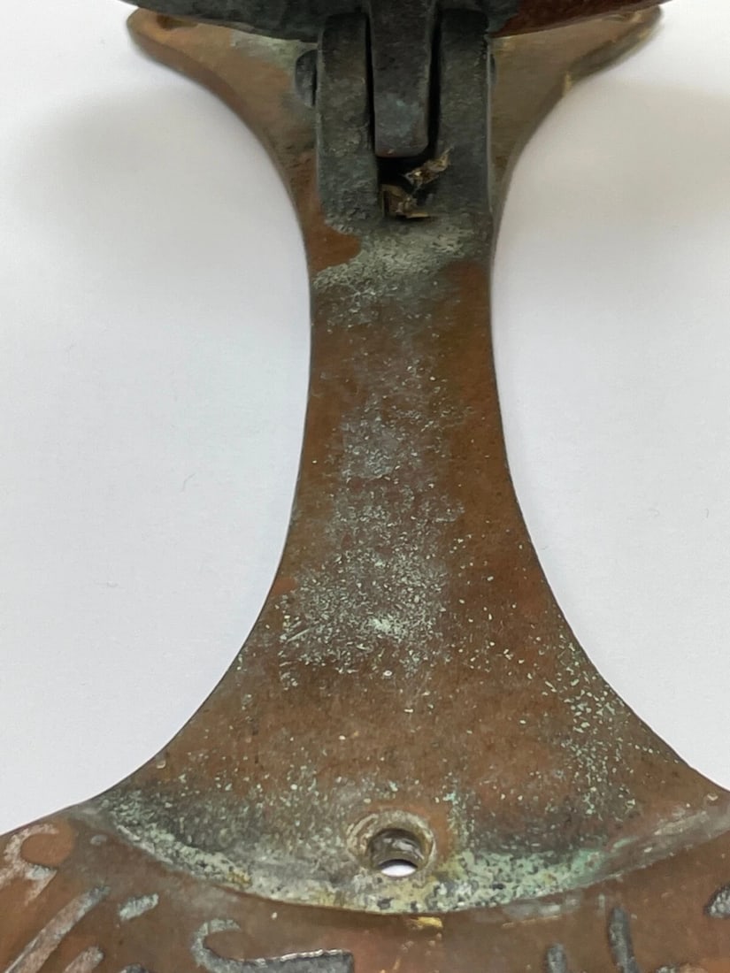 Antique Tudor Queen Of England Elizabeth 1st Ruff Collar Brass Door Knocker - 19