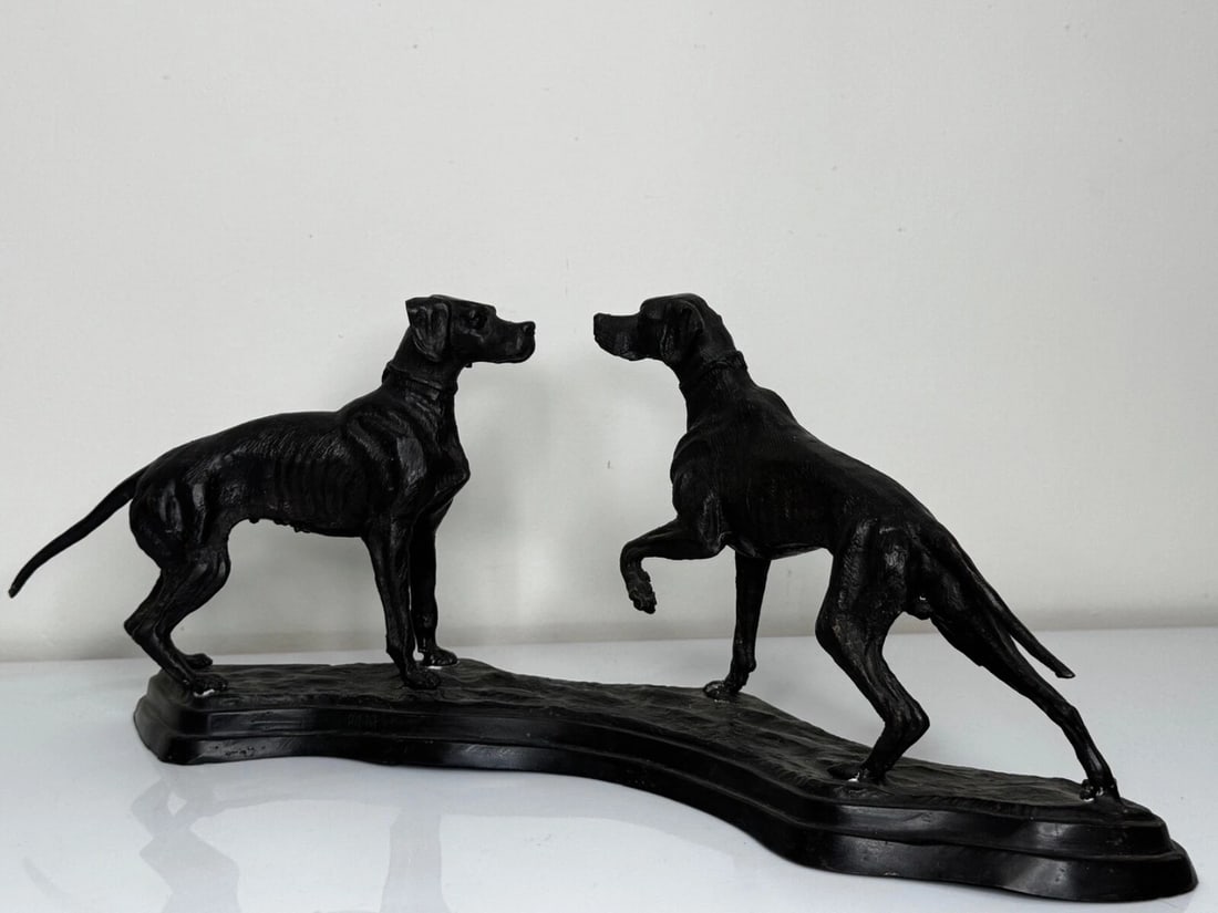 Antique Bronze Hound Dogs c.1860 | French Animalier Sculpture - 20