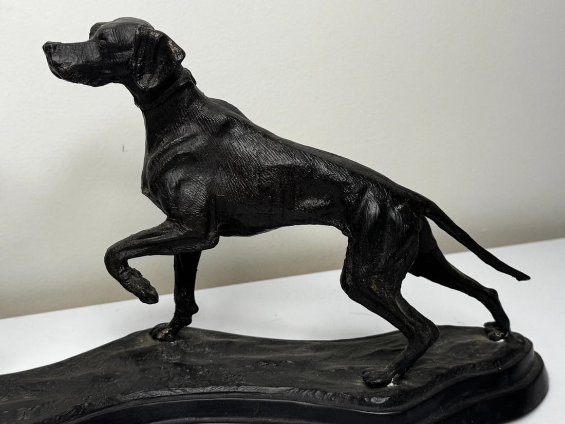Antique Bronze Hound Dogs c.1860 | French Animalier Sculpture - 3