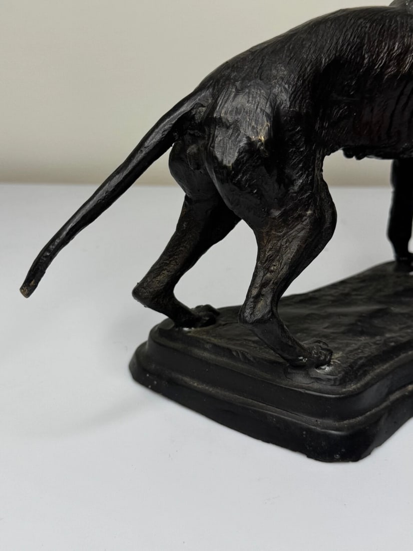 Antique Bronze Hound Dogs c.1860 | French Animalier Sculpture - 6