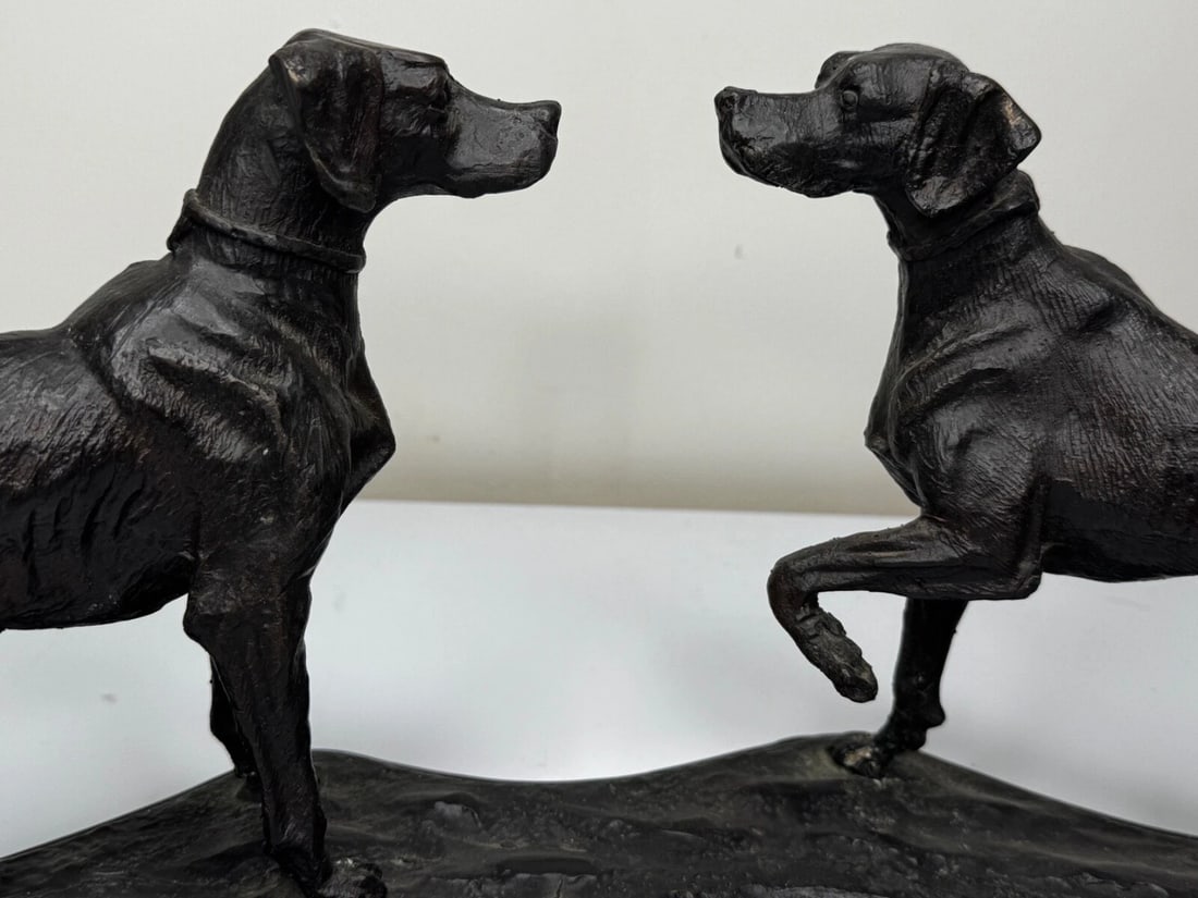 Antique Bronze Hound Dogs c.1860 | French Animalier Sculpture - 7