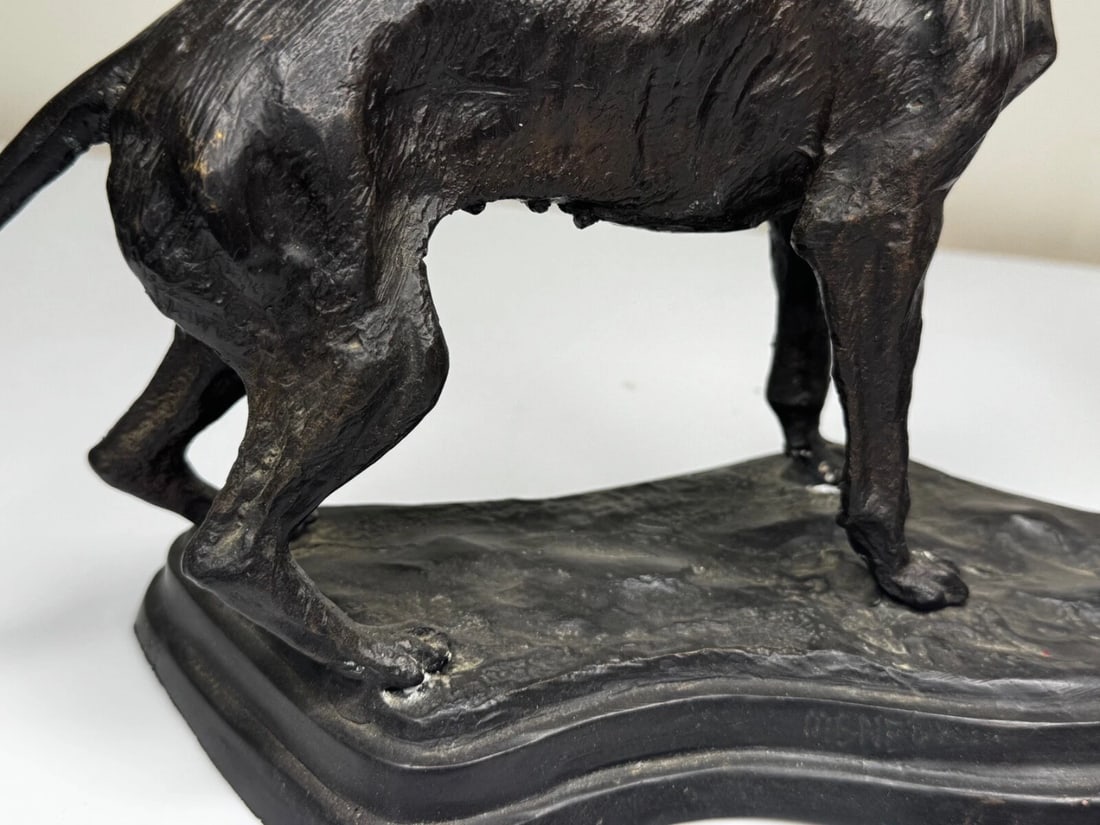 Antique Bronze Hound Dogs c.1860 | French Animalier Sculpture - 9