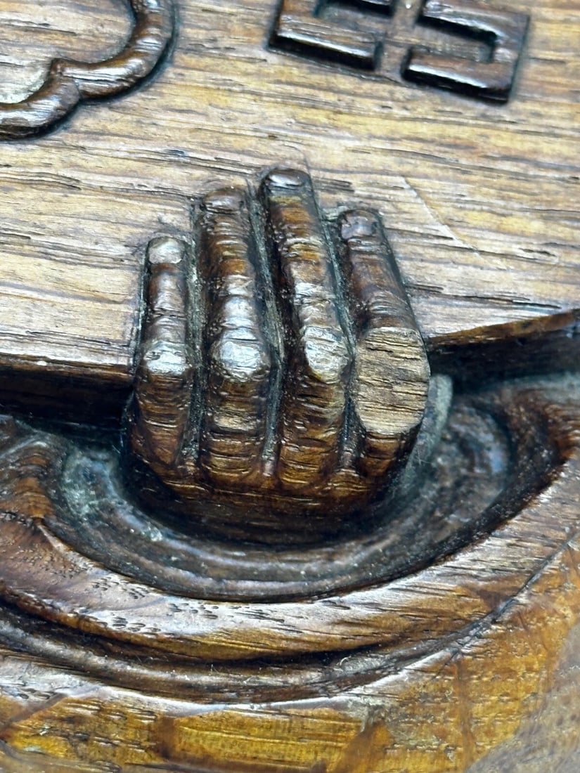 19th Century Carved Religious Figure Saint Holding Shield Crossed Keys Of Heaven - 18
