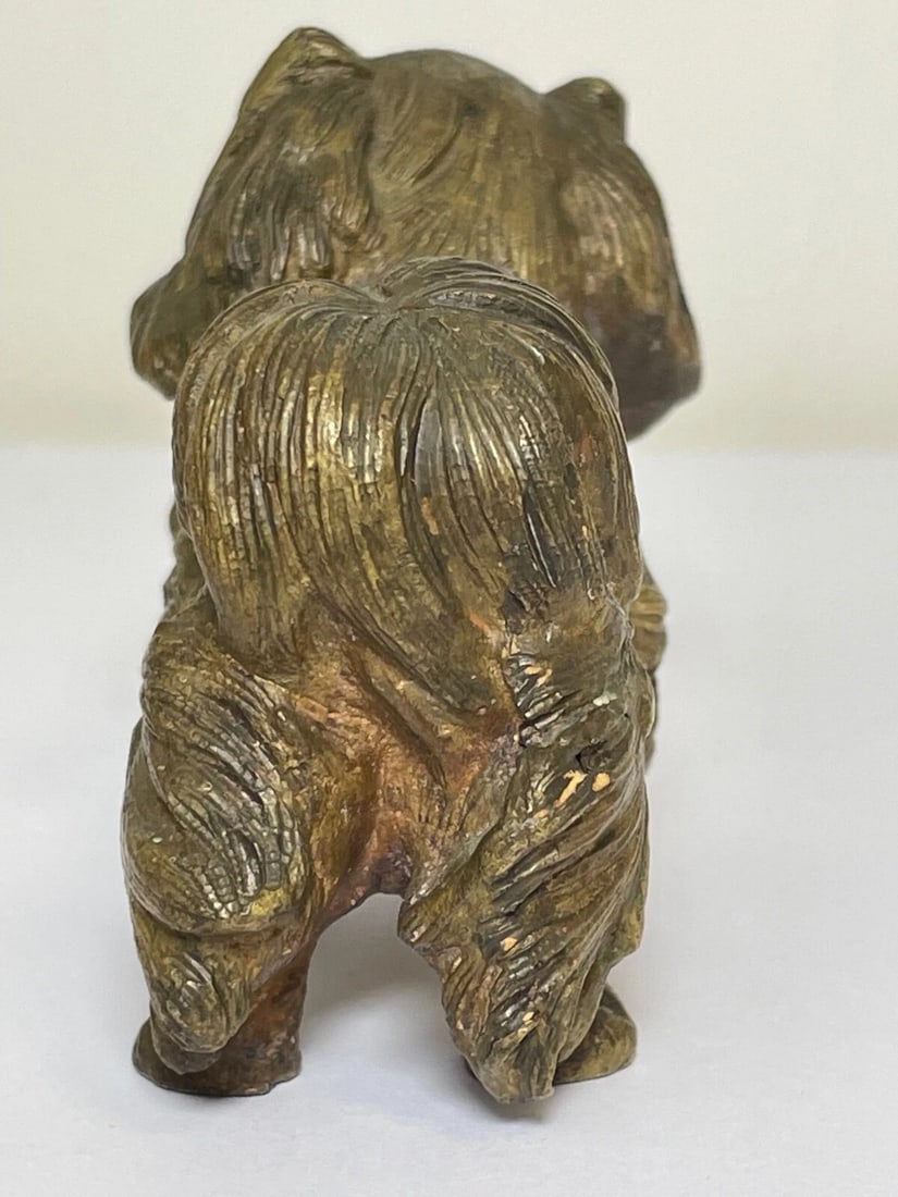 Antique Austrian Miniature Bronze Pekingese Dog Sculpture - 11