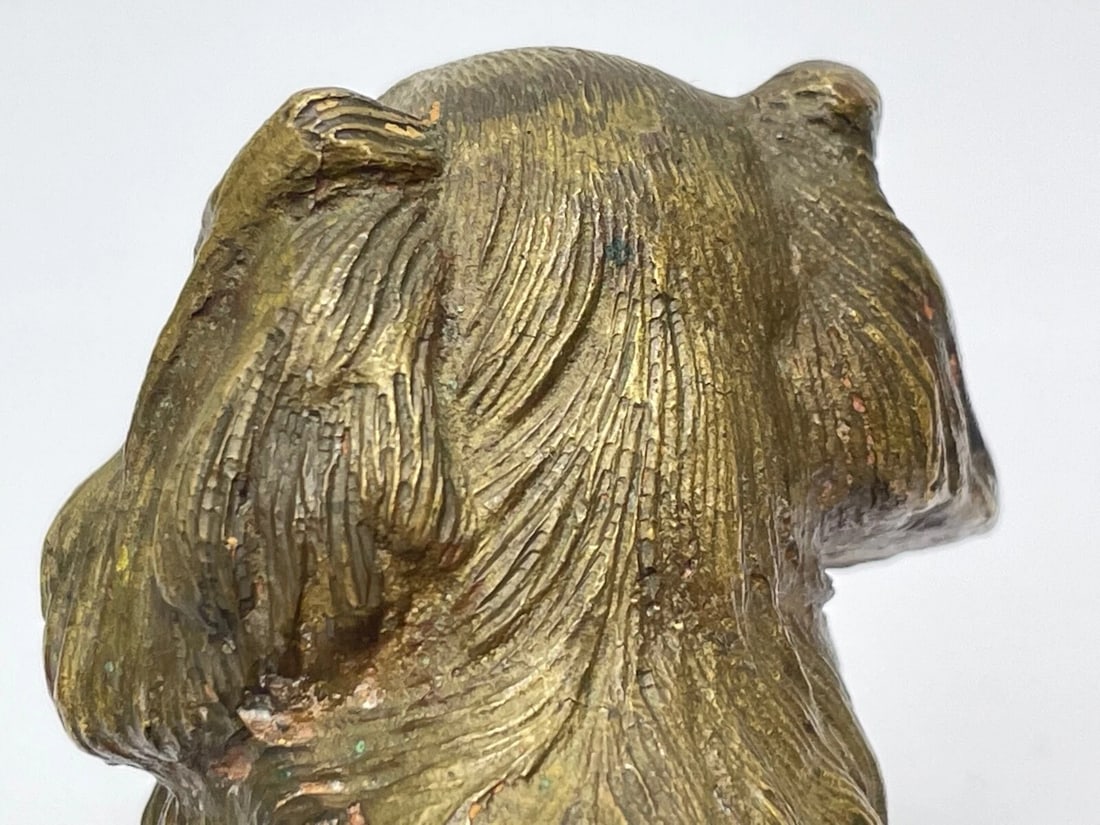 Antique Austrian Miniature Bronze Pekingese Dog Sculpture - 14