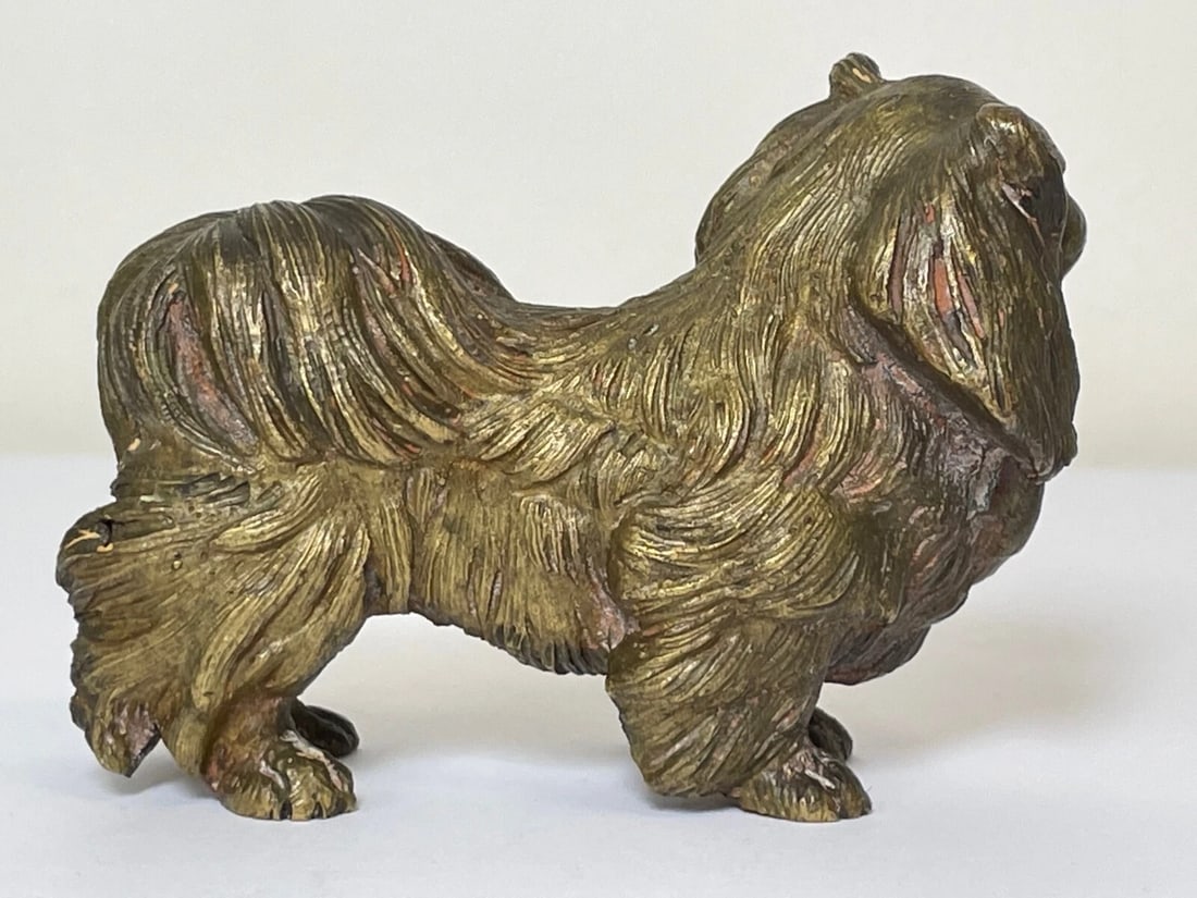 Antique Austrian Miniature Bronze Pekingese Dog Sculpture - 15