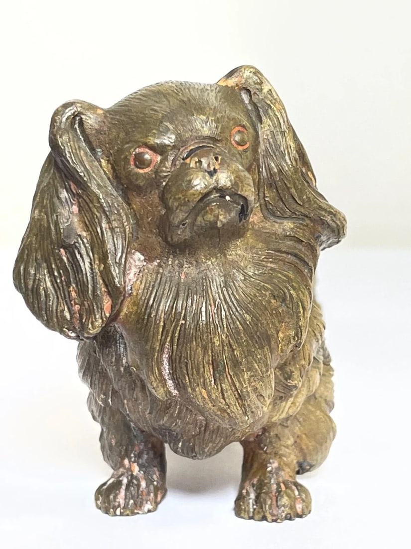 Antique Austrian Miniature Bronze Pekingese Dog Sculpture - 19
