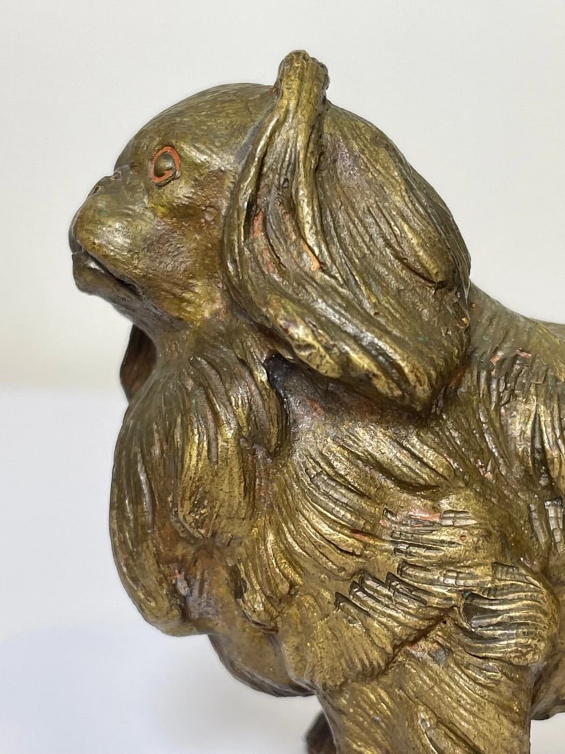 Antique Austrian Miniature Bronze Pekingese Dog Sculpture - 3