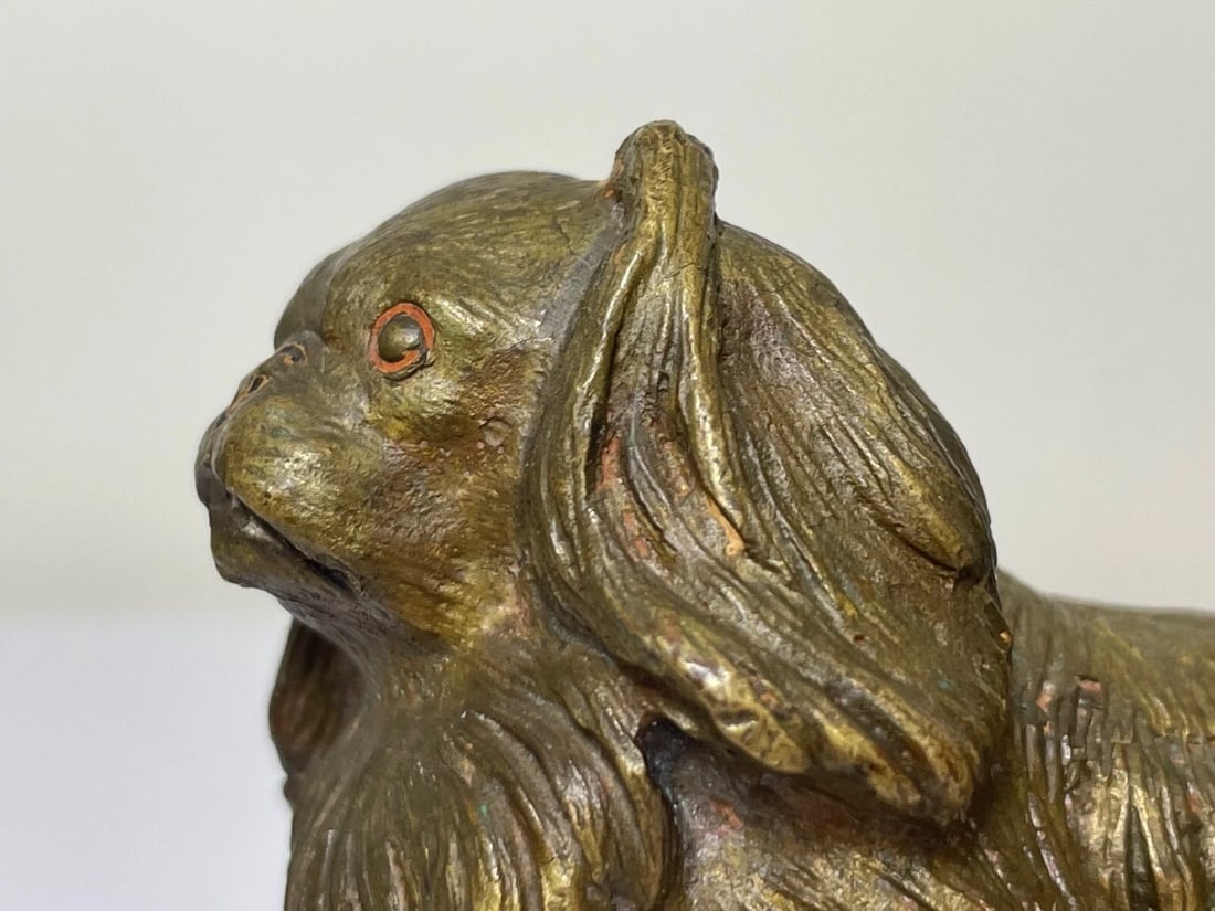Antique Austrian Miniature Bronze Pekingese Dog Sculpture - 4