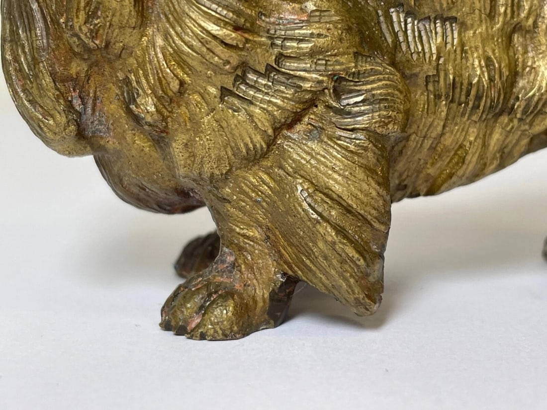 Antique Austrian Miniature Bronze Pekingese Dog Sculpture - 5
