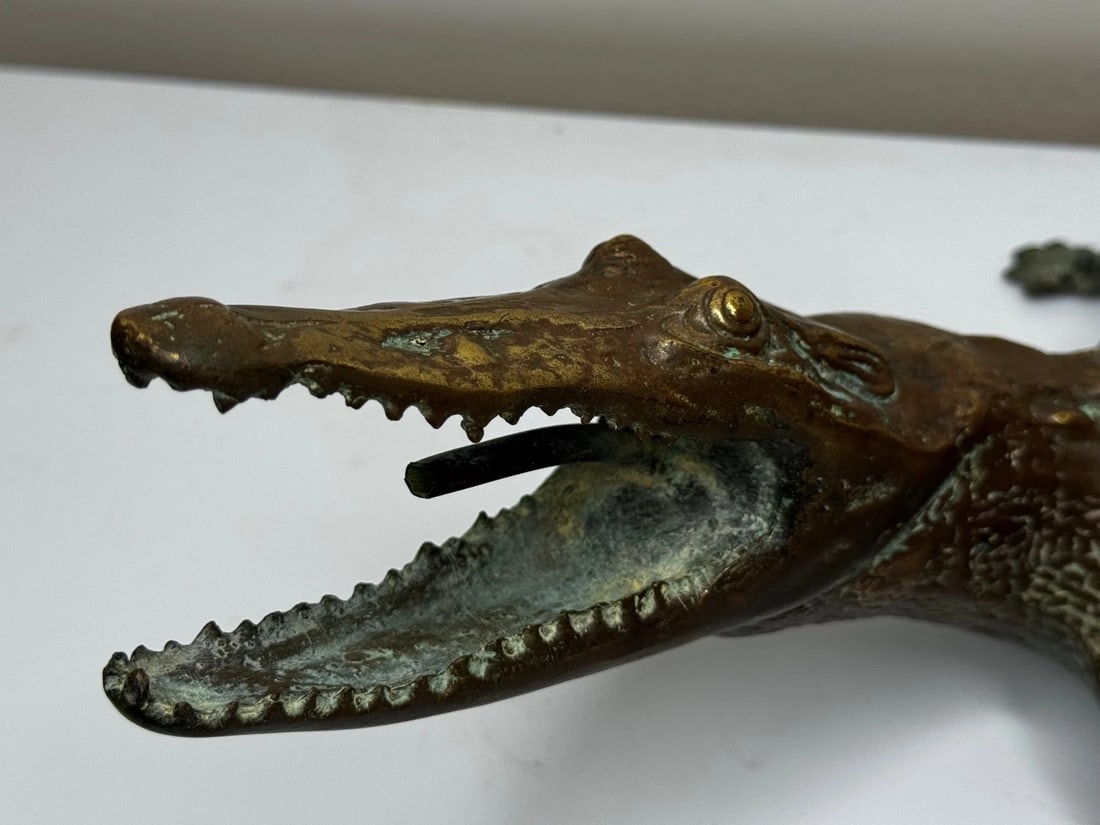 Bronze Crocodile Fountain Head Garden Spout in the Manner of Antoine-Louis Barye - 3