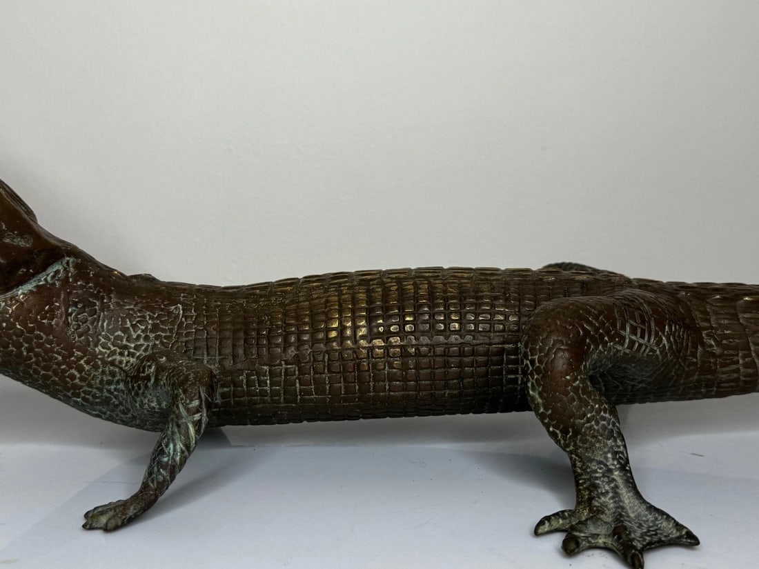 Bronze Crocodile Fountain Head Garden Spout in the Manner of Antoine-Louis Barye - 8