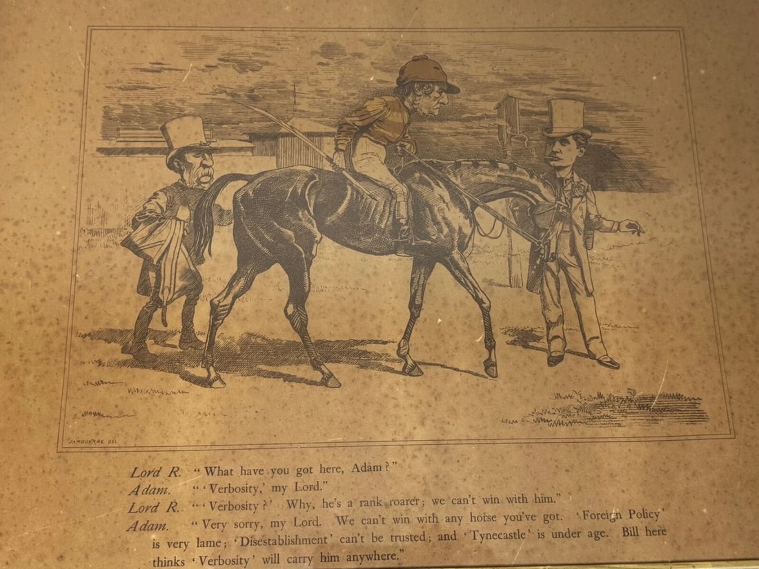 Political Print William Gladstone As Lord Rosebery's Jockey On Horse Verbosity - 8