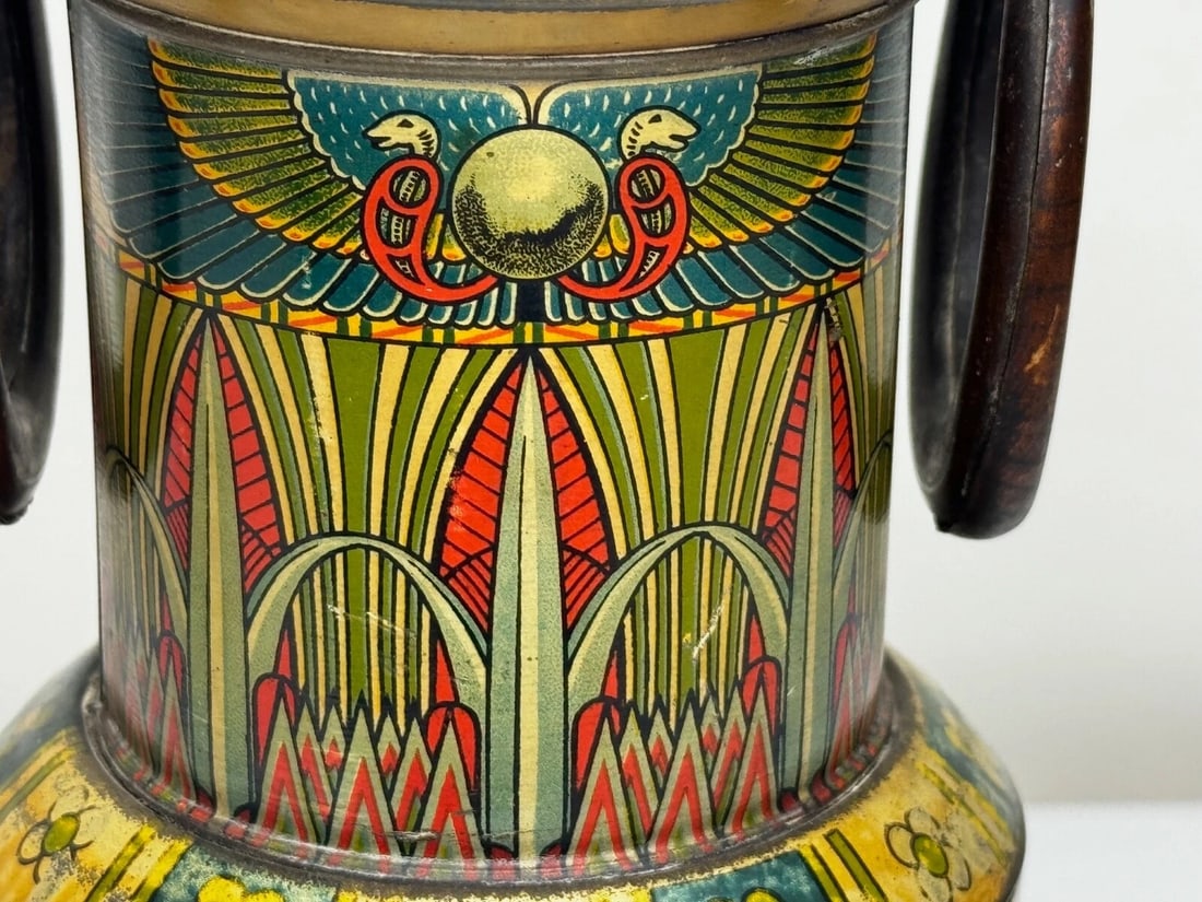 Collectible Antique British Biscuit Tin Egyptian Vase - 7