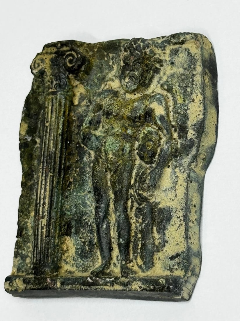 Historic Classical Mythology Roman Bronze Plaque Mount Hercules (Heracles) - 9