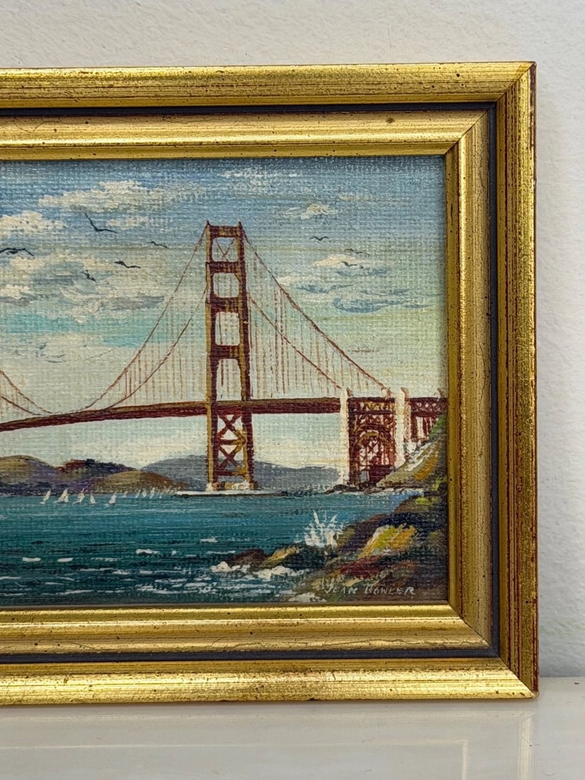Oil Coastal Painting Golden Gate Bridge, San Francisco, California c.1980 - 8