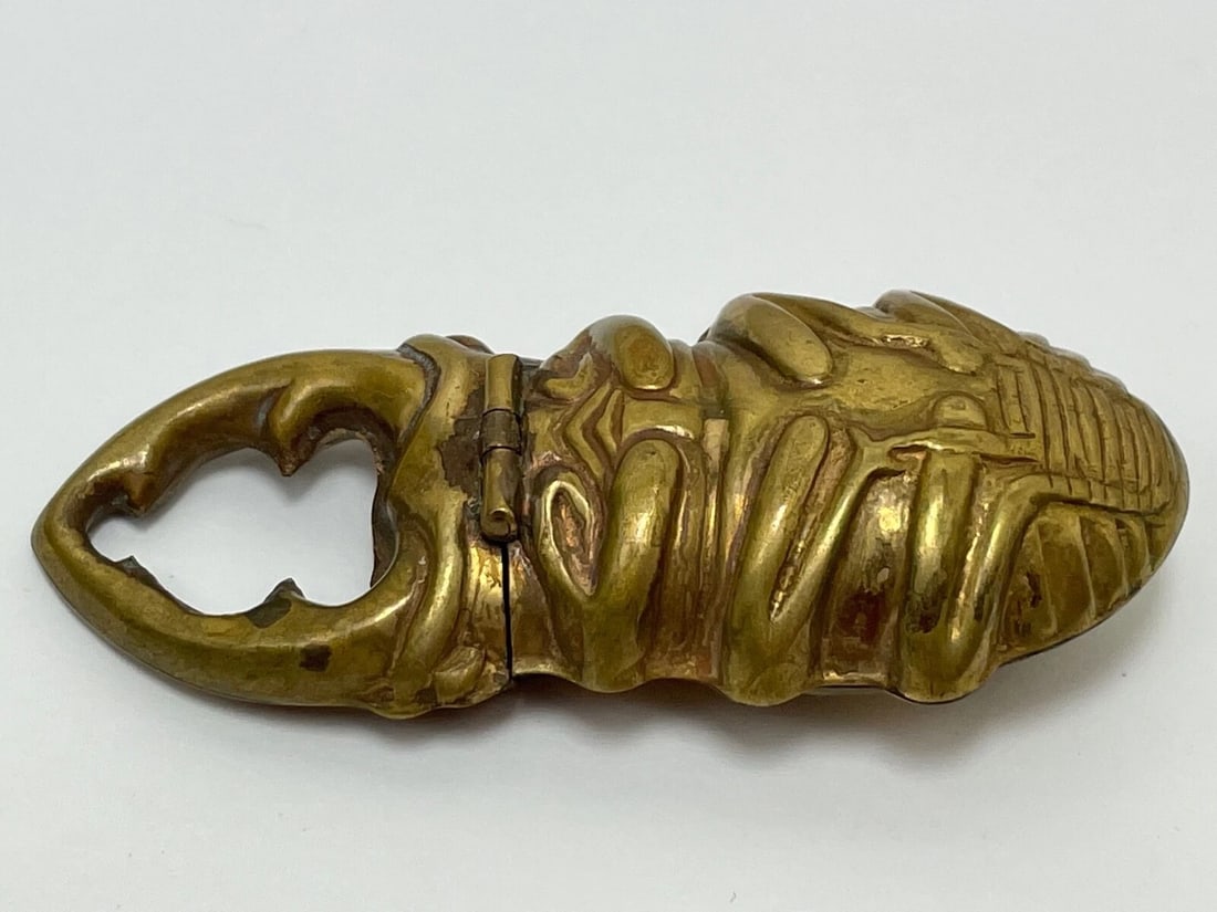English Late 19th Century Antique Vesta Match Case Stag Beetle With Pincers - 4
