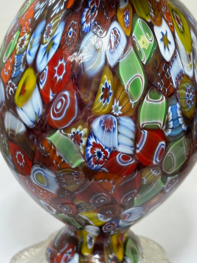 2 Decorative Original Italian Murano Fratelli & Torso Millefiori Glass Vases - 16