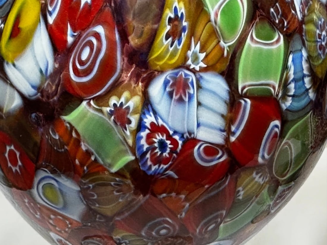 2 Decorative Original Italian Murano Fratelli & Torso Millefiori Glass Vases - 17