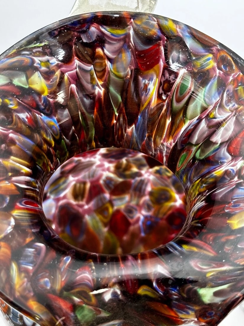 2 Decorative Original Italian Murano Fratelli & Torso Millefiori Glass Vases - 20
