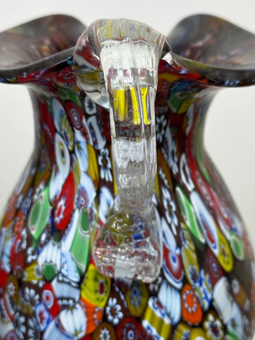 2 Decorative Original Italian Murano Fratelli & Torso Millefiori Glass Vases - 4