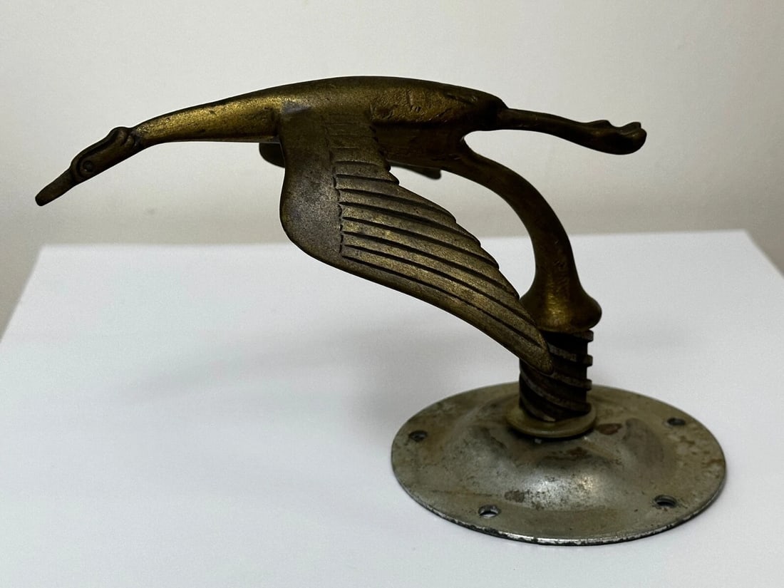 Original Art Deco British Rare Ornithology Stork Bird Car Mascot Figurine - 4