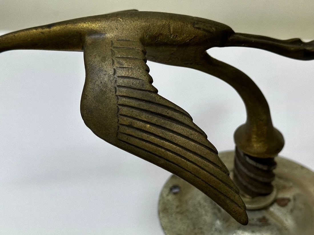 Original Art Deco British Rare Ornithology Stork Bird Car Mascot Figurine - 5
