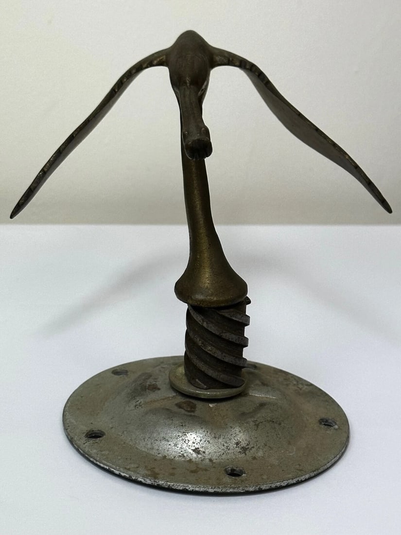 Original Art Deco British Rare Ornithology Stork Bird Car Mascot Figurine - 9