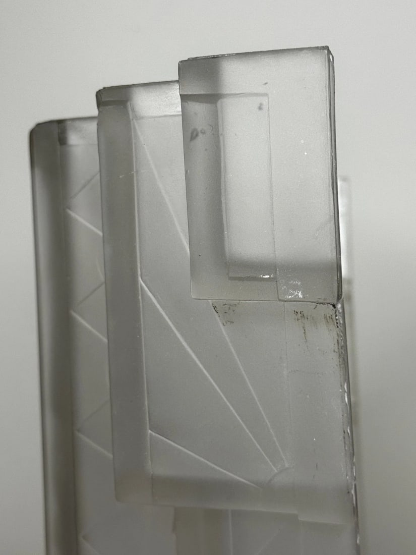 Pair Art Deco Skyscraper Glass Wall Lights in the Manner Of Marius-Ernest Sabino - 13