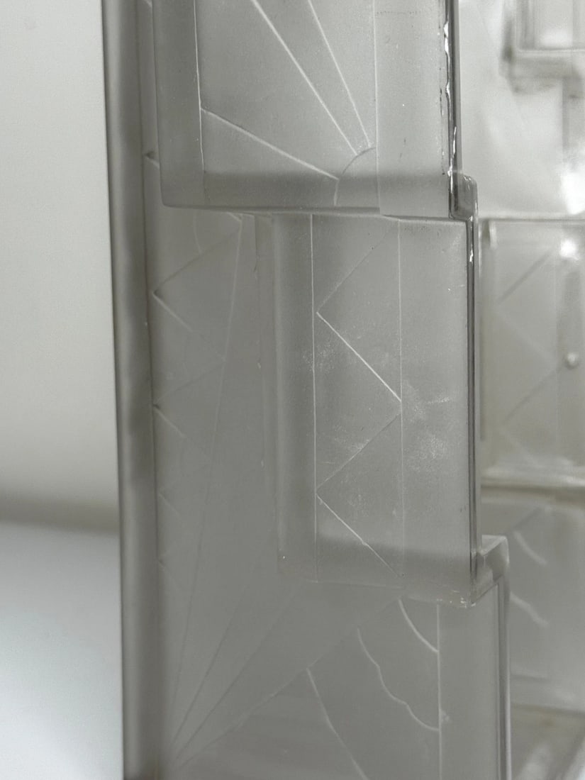 Pair Art Deco Skyscraper Glass Wall Lights in the Manner Of Marius-Ernest Sabino - 14