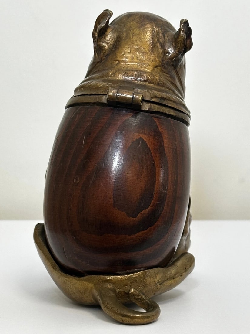 Small Victorian Style Decorative Bulldog Inkwell Named Charlie - 15