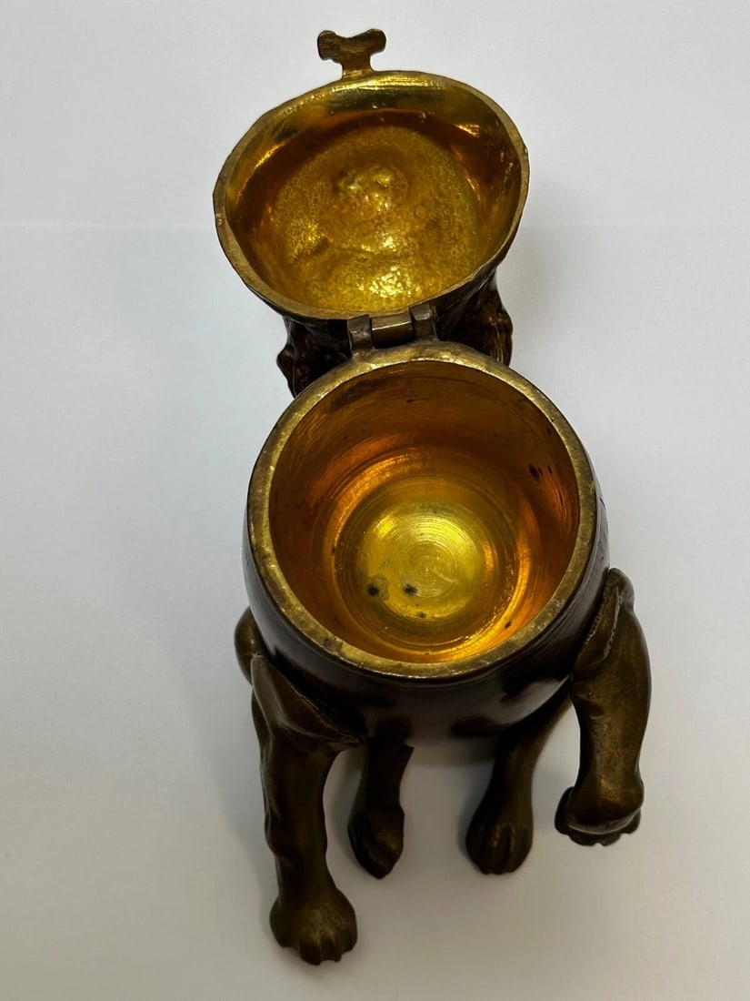 Small Victorian Style Decorative Bulldog Inkwell Named Charlie - 19