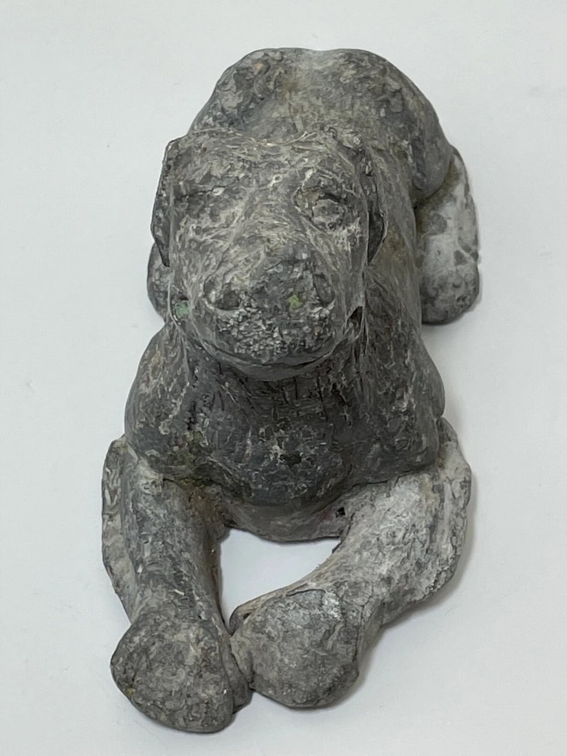 Small C1760 Lead Recumbent Hound Dog Sculpture In the Manner of John Cheere - 2