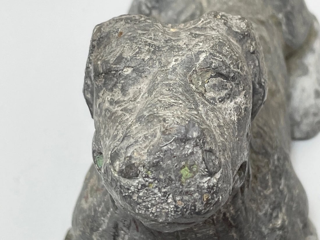 Small C1760 Lead Recumbent Hound Dog Sculpture In the Manner of John Cheere - 4