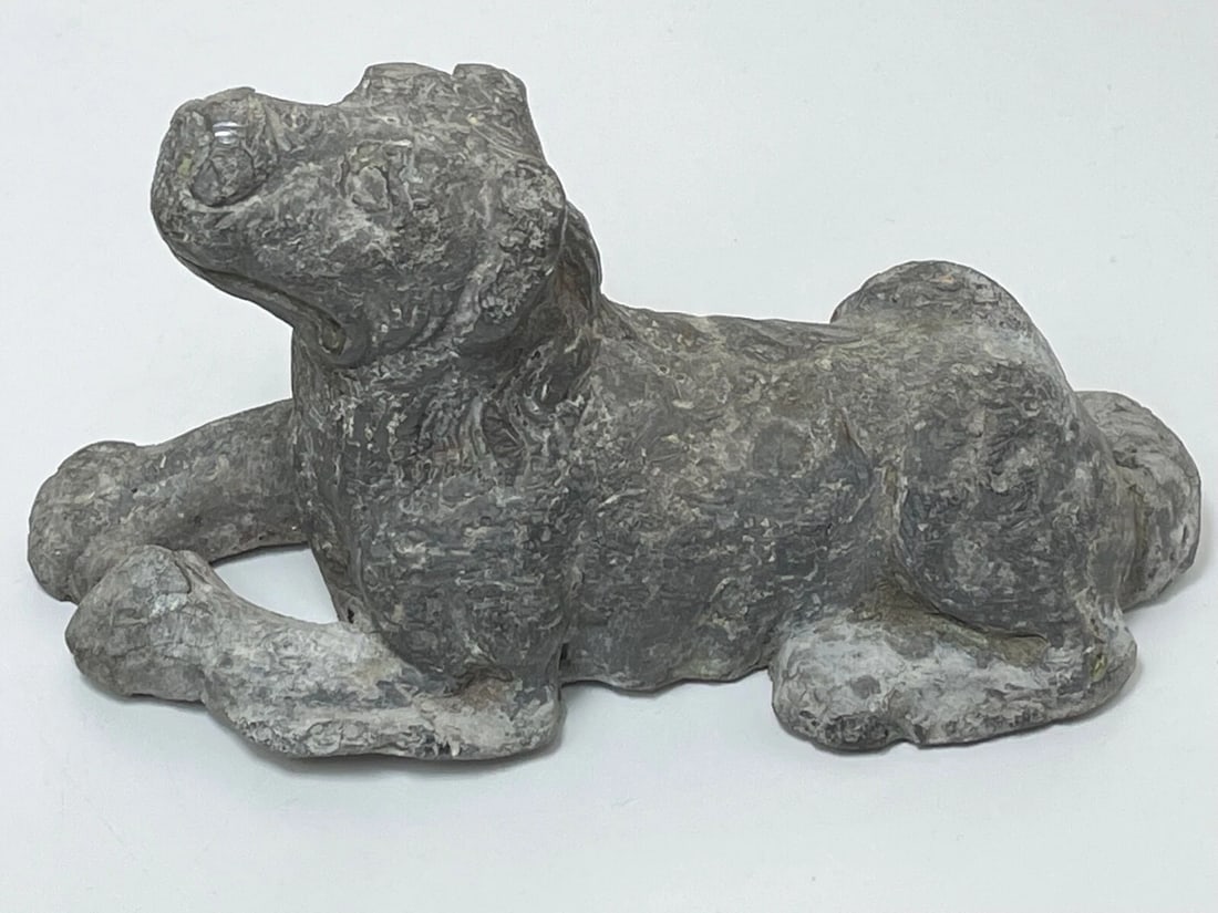 Small C1760 Lead Recumbent Hound Dog Sculpture In the Manner of John Cheere - 6