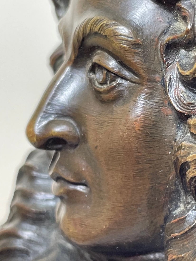 Classical French 19th Century Antique Bronze Model Bust Of Louis XIV - 16