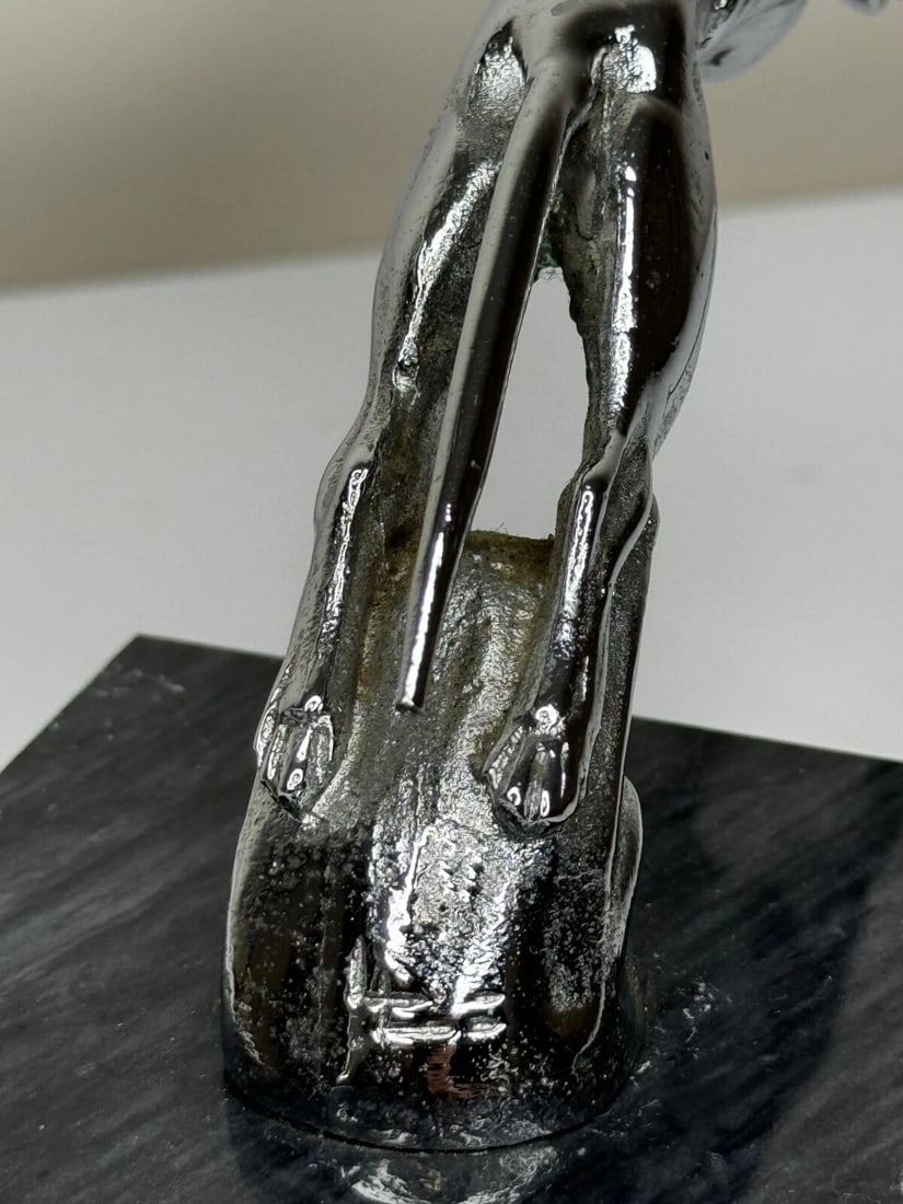 Louis Lejeune Chrome Plated 1930's Racing Greyhound Of The Road Classic Mascot - 12