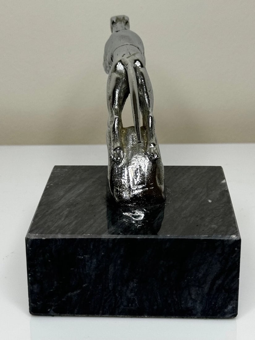 Louis Lejeune Chrome Plated 1930's Racing Greyhound Of The Road Classic Mascot - 13