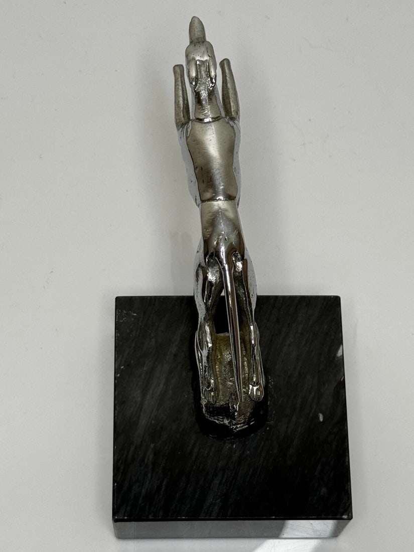 Louis Lejeune Chrome Plated 1930's Racing Greyhound Of The Road Classic Mascot - 16
