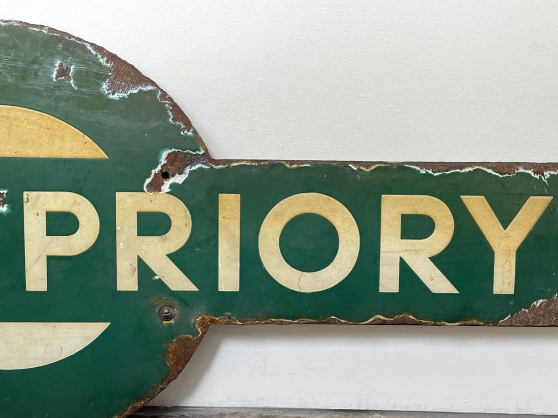 Railway Heritage – 1940s Southern Railway Enamel Target Sign from Dover Priory - 11