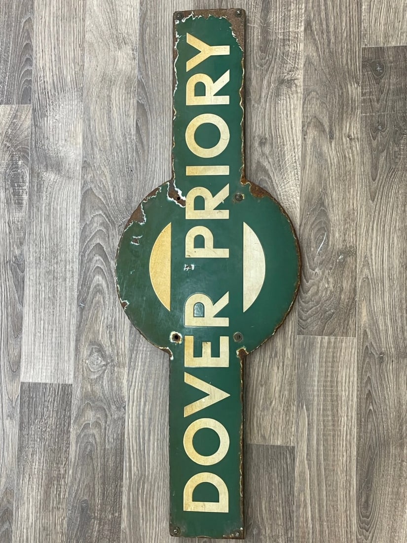Railway Heritage – 1940s Southern Railway Enamel Target Sign from Dover Priory - 20