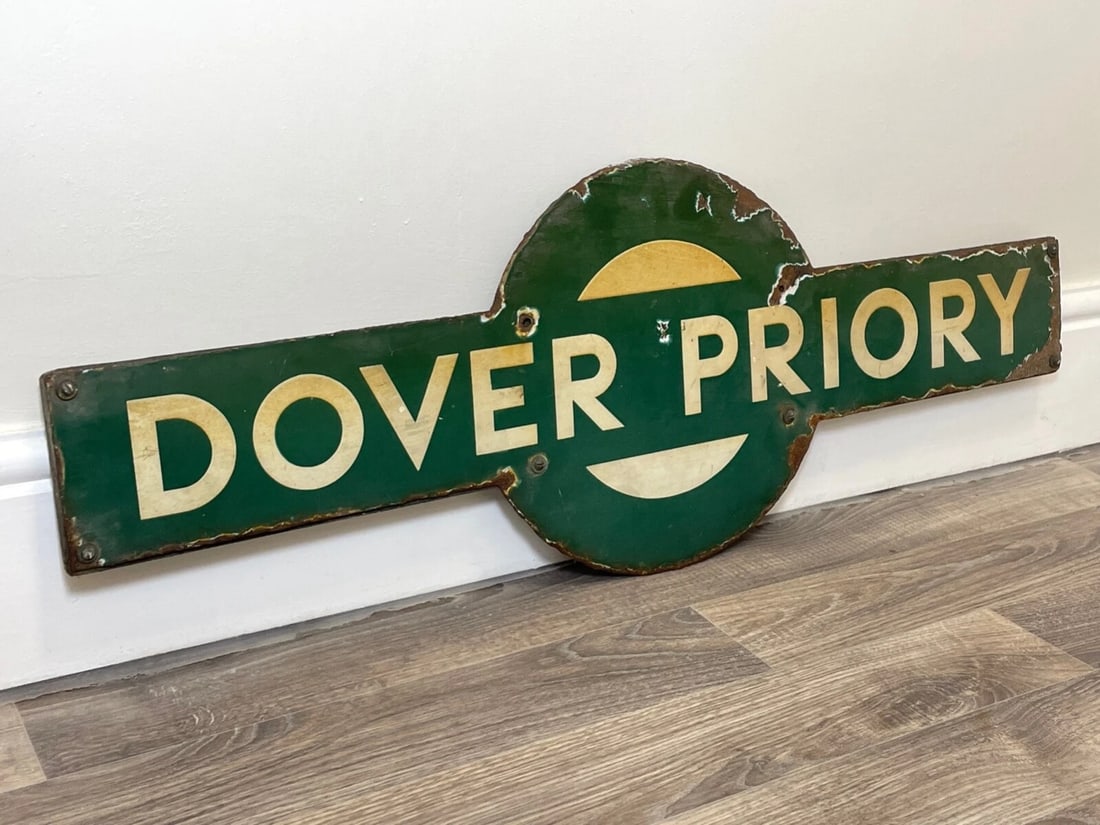 Railway Heritage – 1940s Southern Railway Enamel Target Sign from Dover Priory - 2