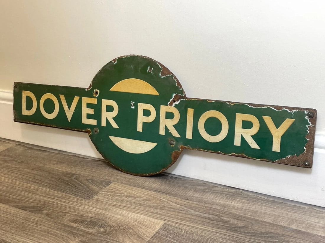 Railway Heritage – 1940s Southern Railway Enamel Target Sign from Dover Priory - 3