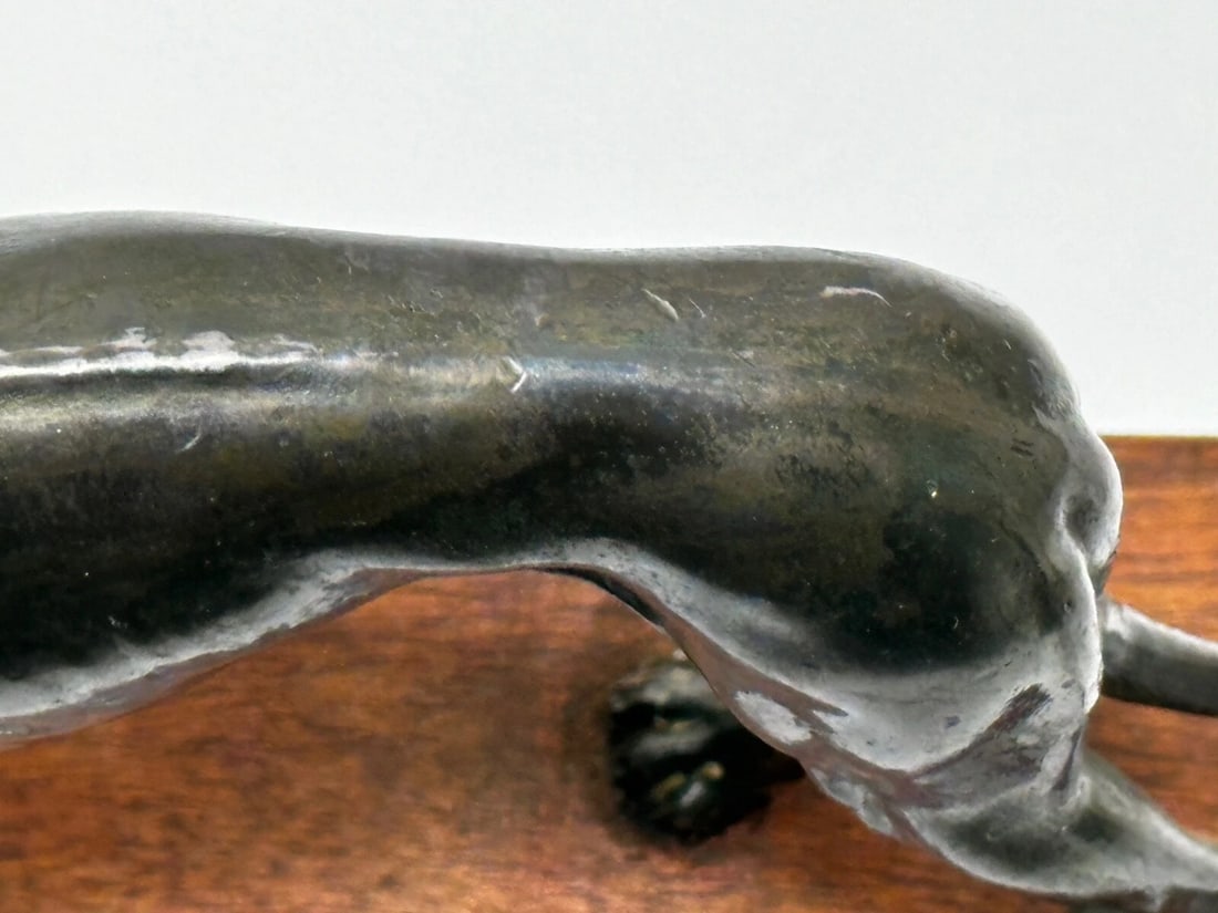 Small British Art Deco Sporting Prized Racing Greyhound Stud Bronze Sculpture - 10