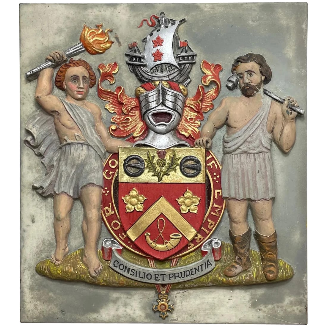 Historic Bronze Heraldic Plaque Duncan Arms OBE Ministry of Supply Glasgow (1 of 12)