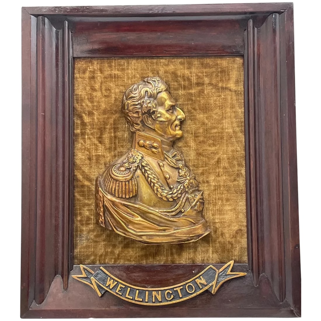 Decorative Early Victorian Gilded Ormolu Bronze Portrait Duke Wellington Plaque (1 of 12)