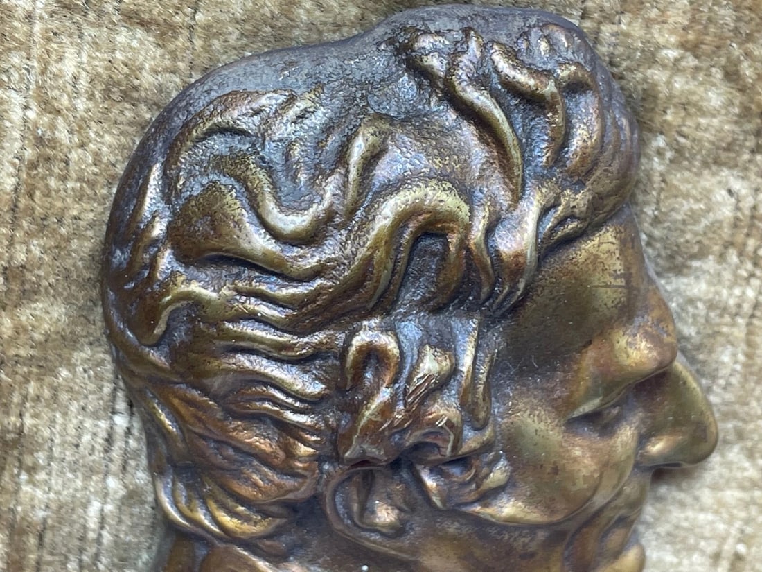 Decorative Early Victorian Gilded Ormolu Bronze Portrait Duke Wellington Plaque - 7