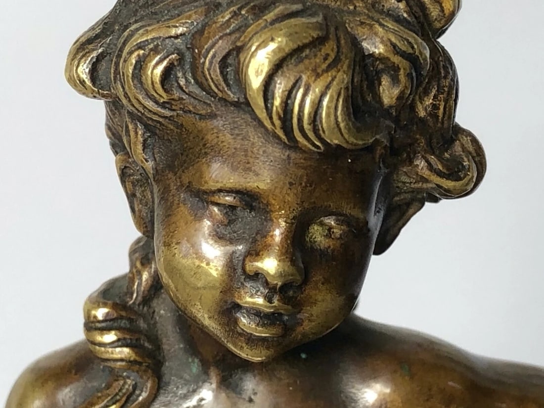19th Century Girl Carrying Flower Baskets Sculpture Signed Auguste Moreau - 4